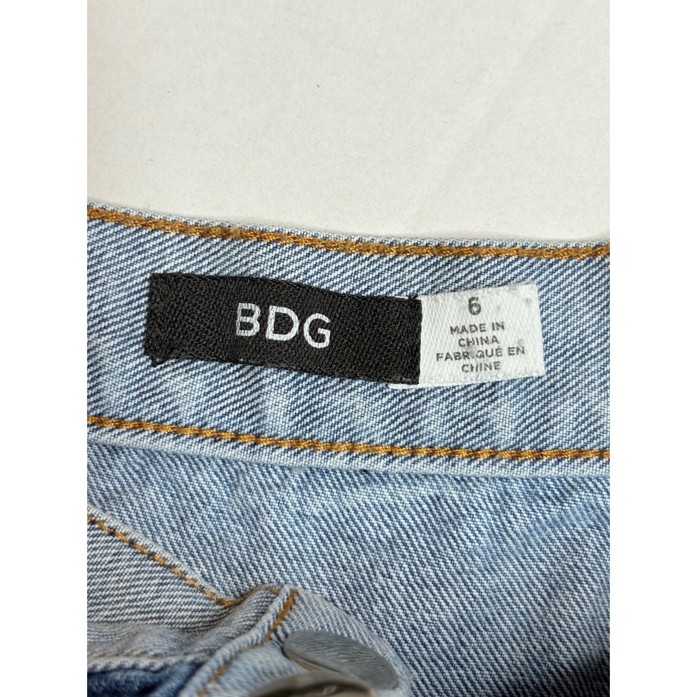 BDG Urban Outfitters Two Tone Denim Mini Skirt Size 6 Colorblock Button Front - Picture 6 of 9